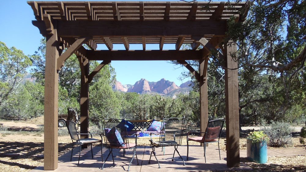 solid wood timber frame pergola