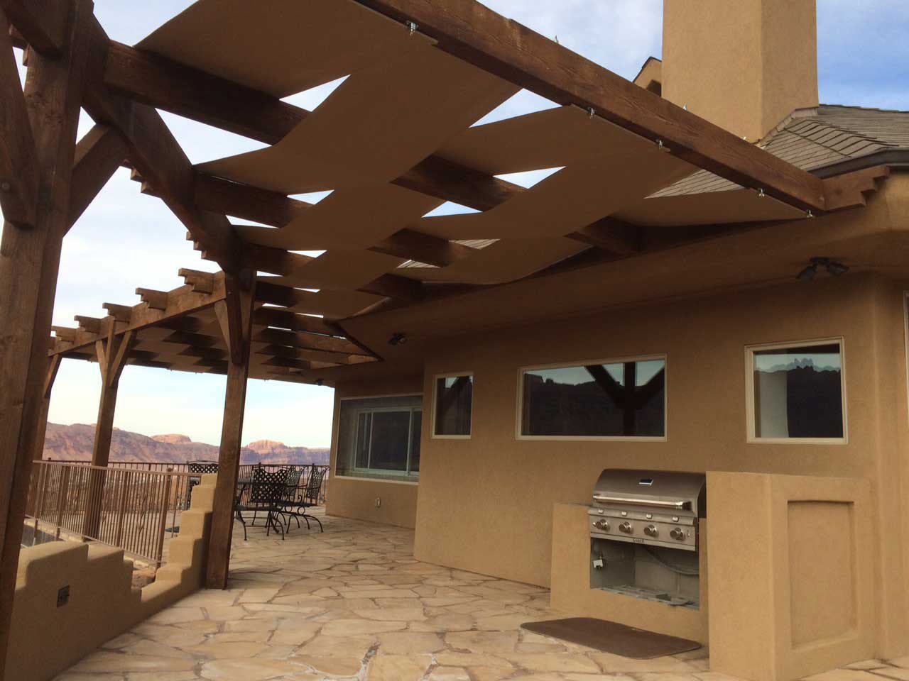 Roof fabric pergola shade