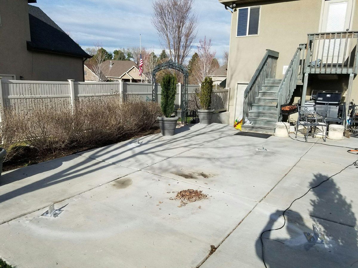 concrete patio before