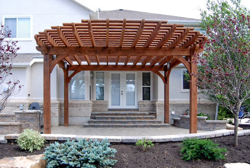 cantilever roof pergola