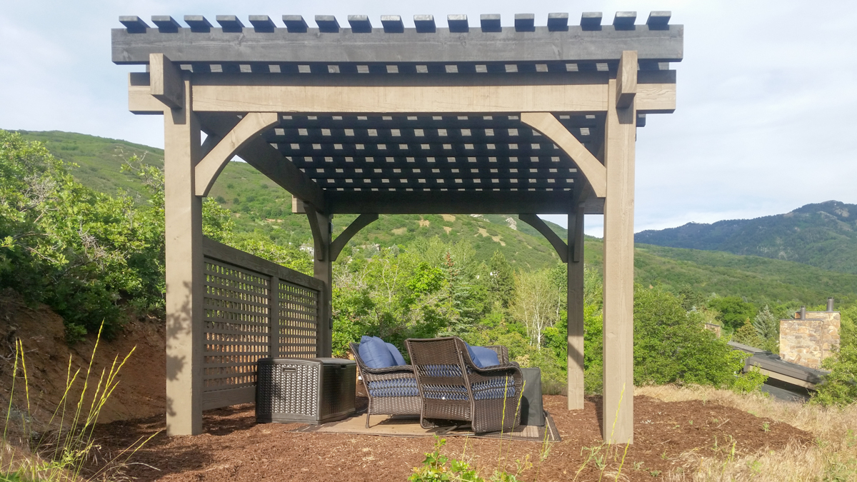 Valley View 2-Tone Pergola Rest Area | Western Timber Frame