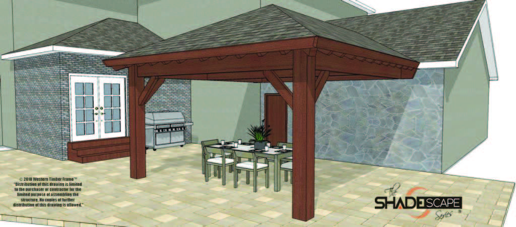 attached hip roof pavilion